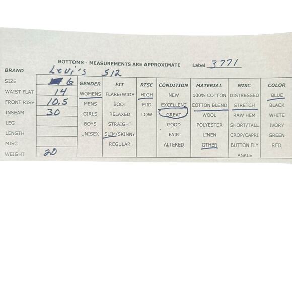 Vintage Levi's 512 Classic Slim Stretch Tapered Leg Light Wash Stretch 6 - Picture 11 of 11